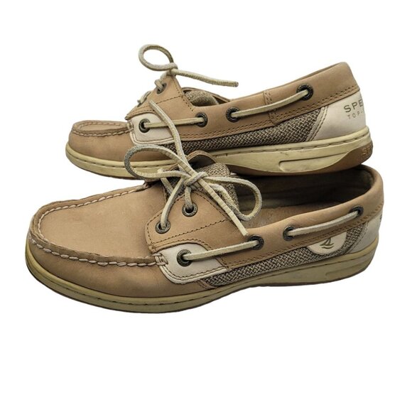 Sperry Top Sider Boat Shoe Women 6.5 Leather 9276619 Summer Slip On Casual Brown - Picture 8 of 8